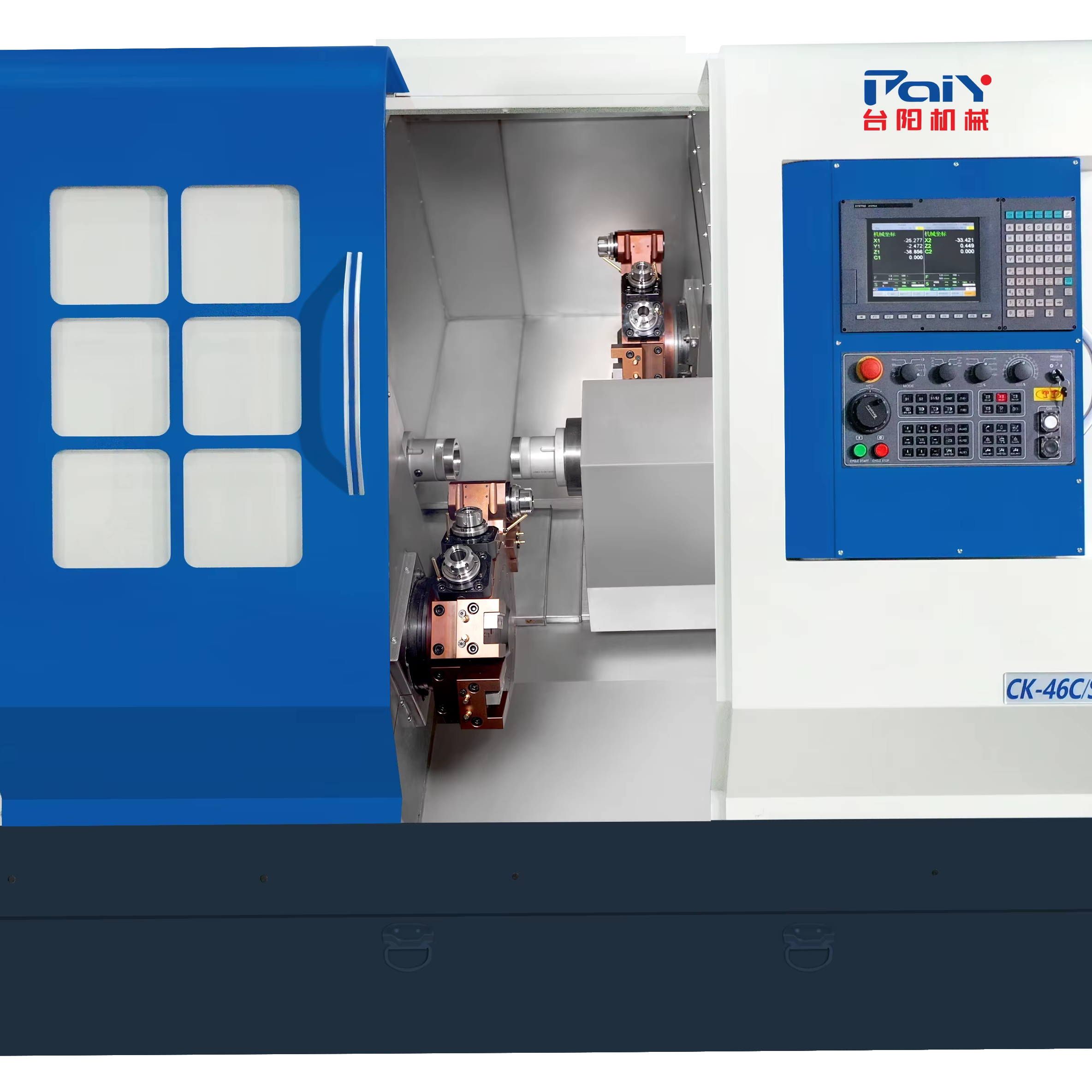 Twin Twin Turret 7-Axis CNC Turning Milling Machine TAIYANG CK-46C/SY2 Heavy Duty Automatic Multifunctional for Complex Parts