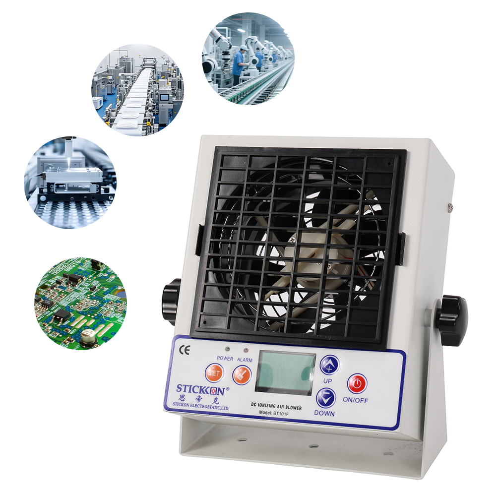 ST101F Desktop Intelligent LCDl Display DC Ionizing Air Blower Auto Clean Anti Static Fan Desktop ESD Equipment