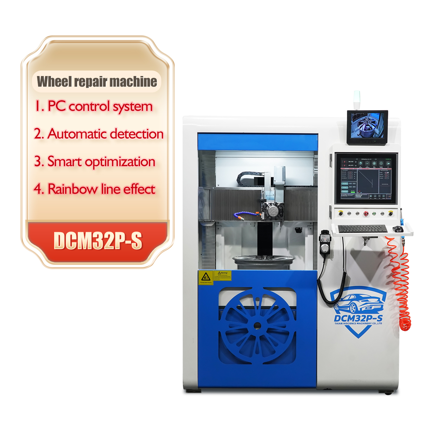 China Vertical Wheel Repair Cnc Lathe with Rim Repair and Lathe Machine Alloy Wheel DCM32P-S