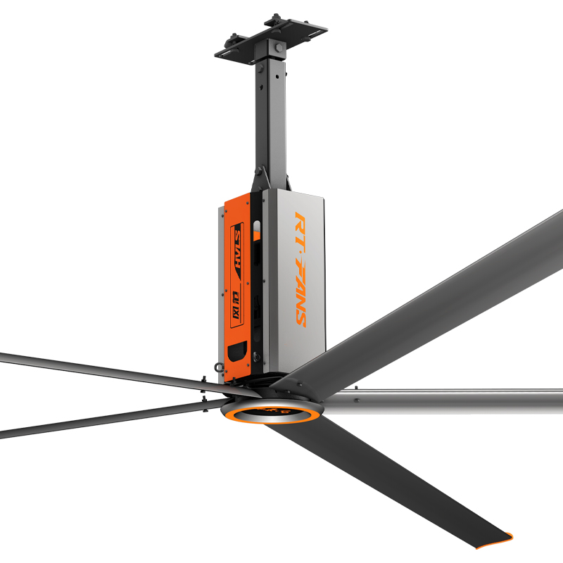 RTFANS 5 Aluminum Gear Motor 24ft HVLS Industrial Ceiling Fan for Warehouse Factory Use RTFANS 5 Fan Gear Motor 24ft HVLS Fan