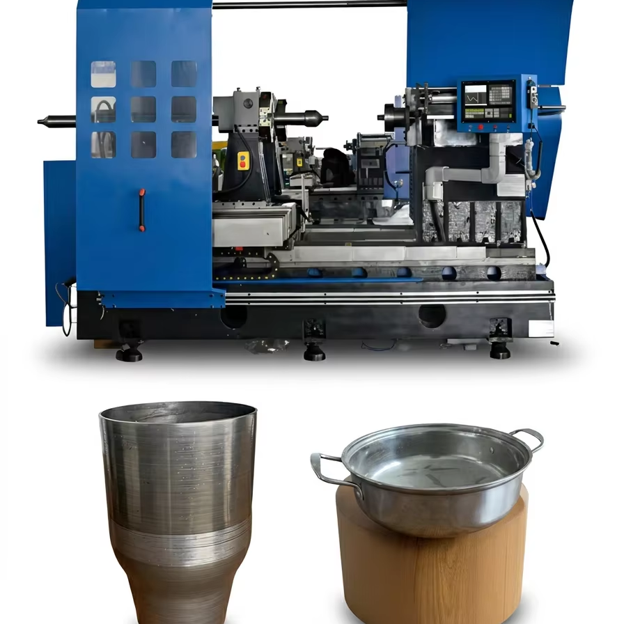Dual-spindle Heavy Vertical CNC Spinning Machine for Efficient Metal Processing of Large-scale Mechanical Components and Molds.