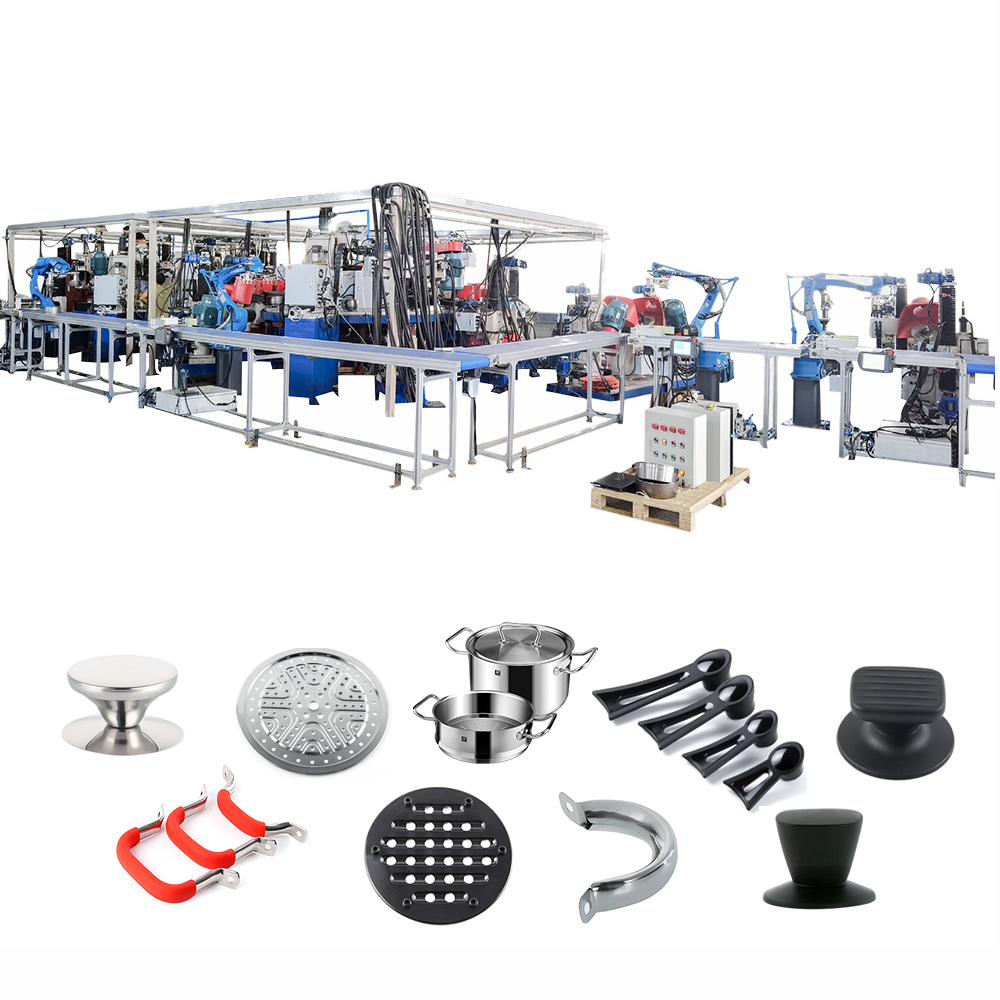 Automatic Metal Pots Pans Bowls Sinks Faucets Rotary Table Polishing Machines Production Line