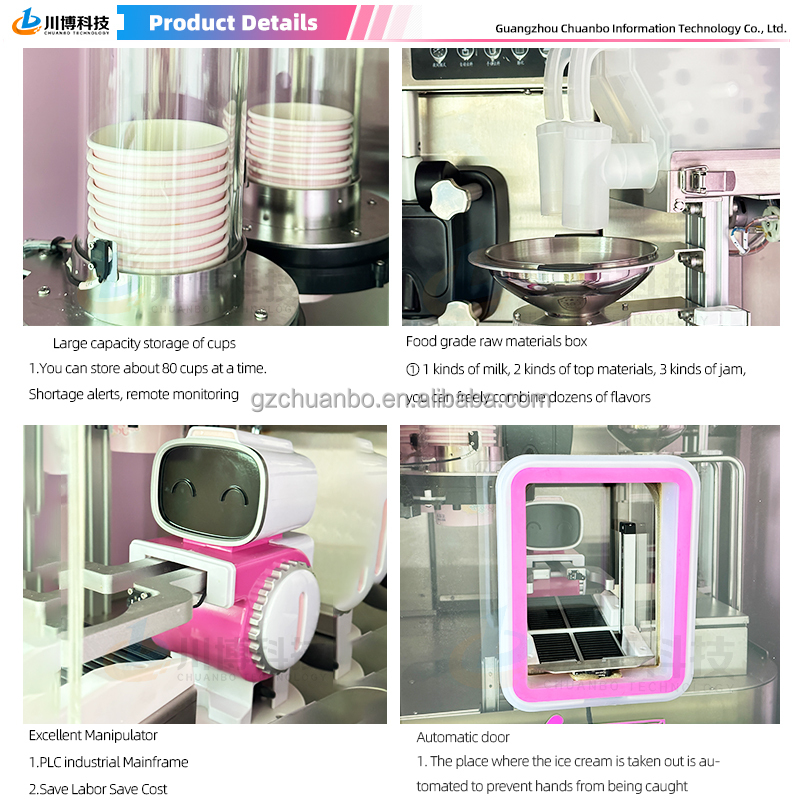 Manufacture Professional Commercial Full Automatic Soft Serve Ice Cream Vending Machine SDK Touchscreen Compressor Cooling 220V
