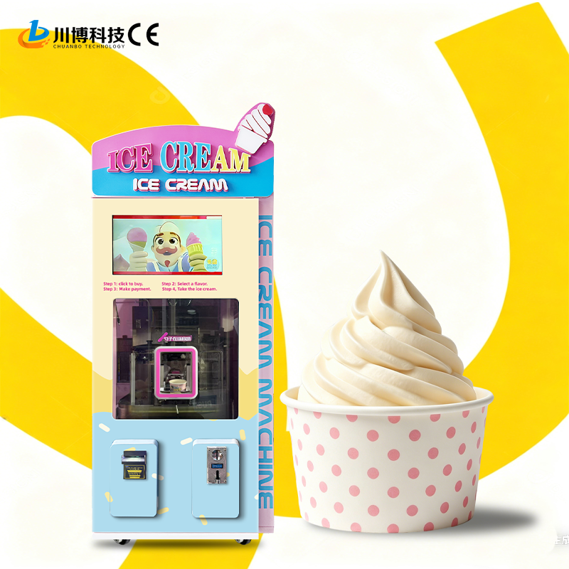 2026 New Wholesale Commercial Self-service Factory OEM ODM Fully Automatic Soft Ice Cream Vending Machine 21.5-Inch Touch Screen