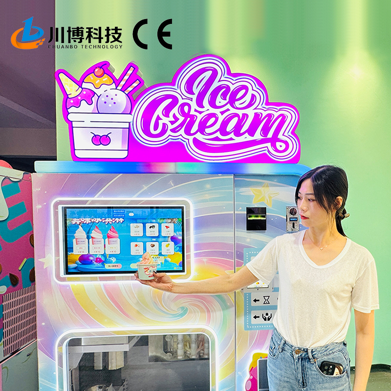 OEM ODM Self Service Vending Solution Commercial Automatic Ice Cream Double-cylinder Vending Machine for Shopping Mall