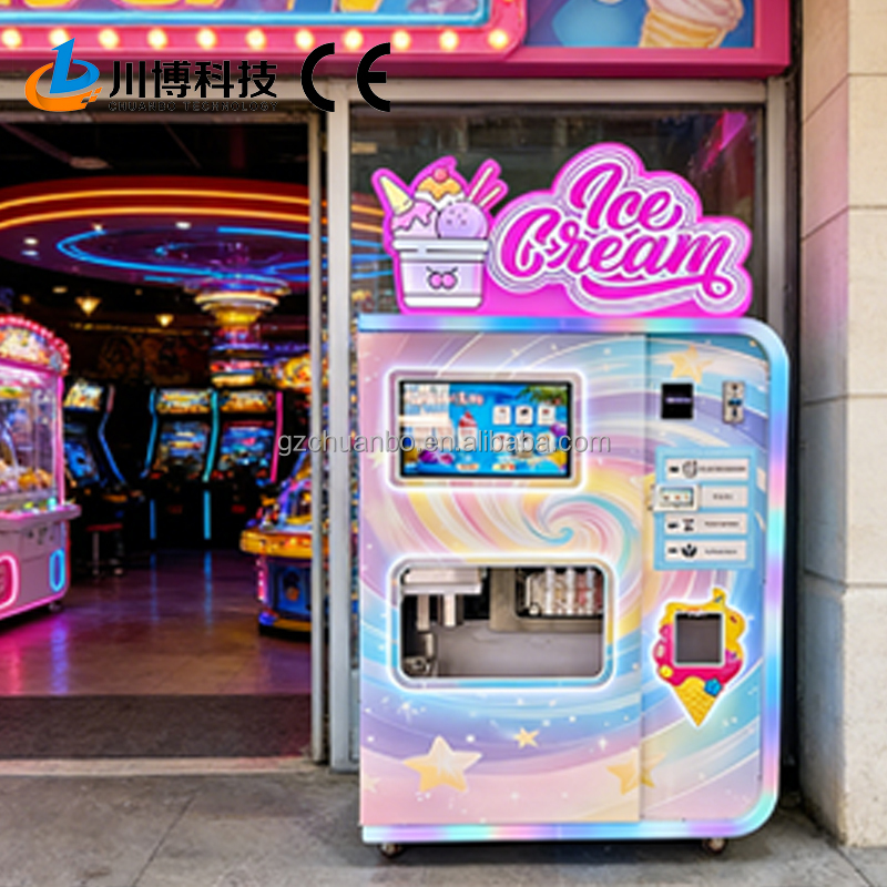 High ROI Vending Machine Factory OEM ODM Multiple Flavors Double-cylinder Ice Cream Vending Machine