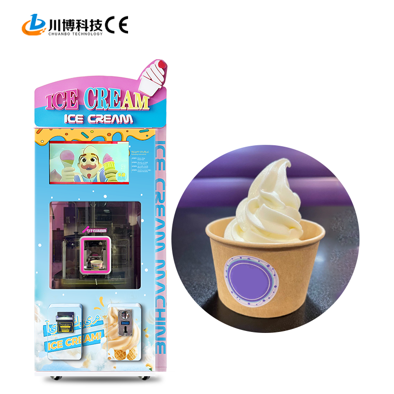 New Arrival Factory Manufacture OEM 24H Unattended  Soft Ice Cream Vending Machine Self-Service Robot with Remote  Management