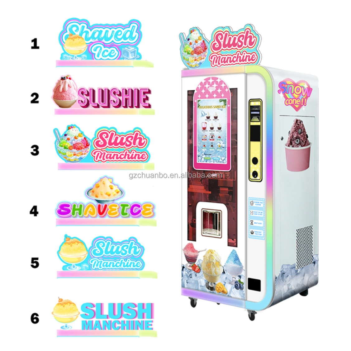 OEM ODM Customized logo Automatic Fruits Smoothies Slush Cream Vending Machine with Multiple Payment Options Vending Machines