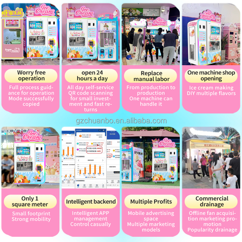 OEM ODM Double Cylinder Compressed Mechanism Cold-touch Touchscreen Anti-hand-clamping Design Ice Cream Vending Machine SDK 59
