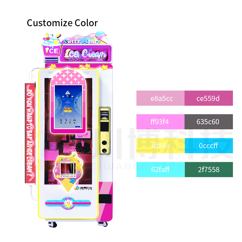 Automatic Soft Serve Ice Cream Vending Machine with 1-10L Capacity 15s Fast Delivery 32-inch Touch Screen