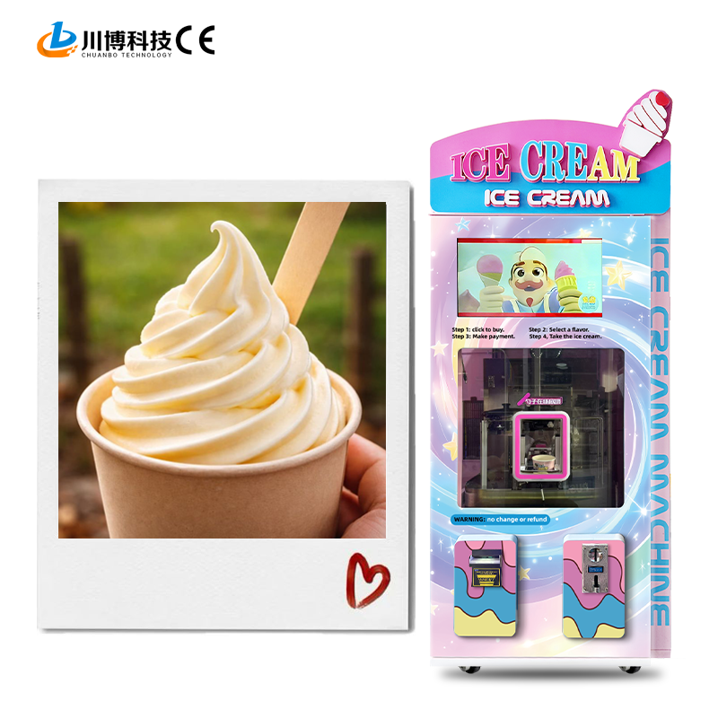 OEM ODM Outdoor Commercial Smart Fully Automatic Milk-Based Soft Ice Cream Vending Machine with Coin/Bill/Credit Card Payment