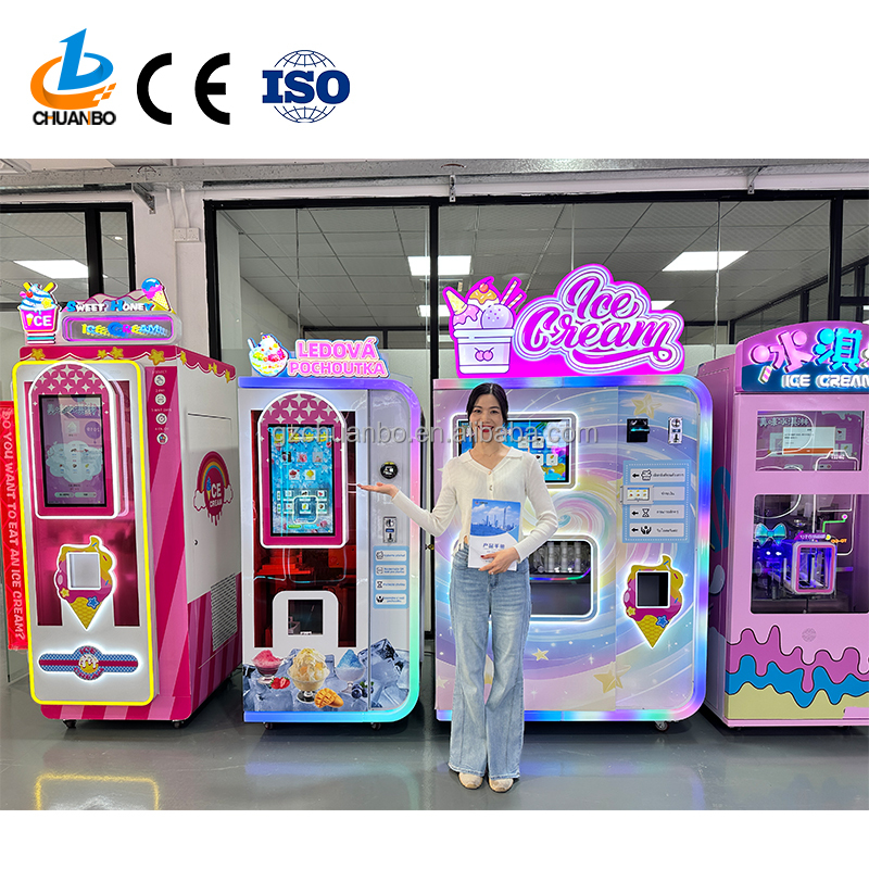 Factory OEM ODM Self-Service 3 Flavors Soft Serve Popular Design Fully Automatic Vending Machine Soft Ice Cream Vnding Machine