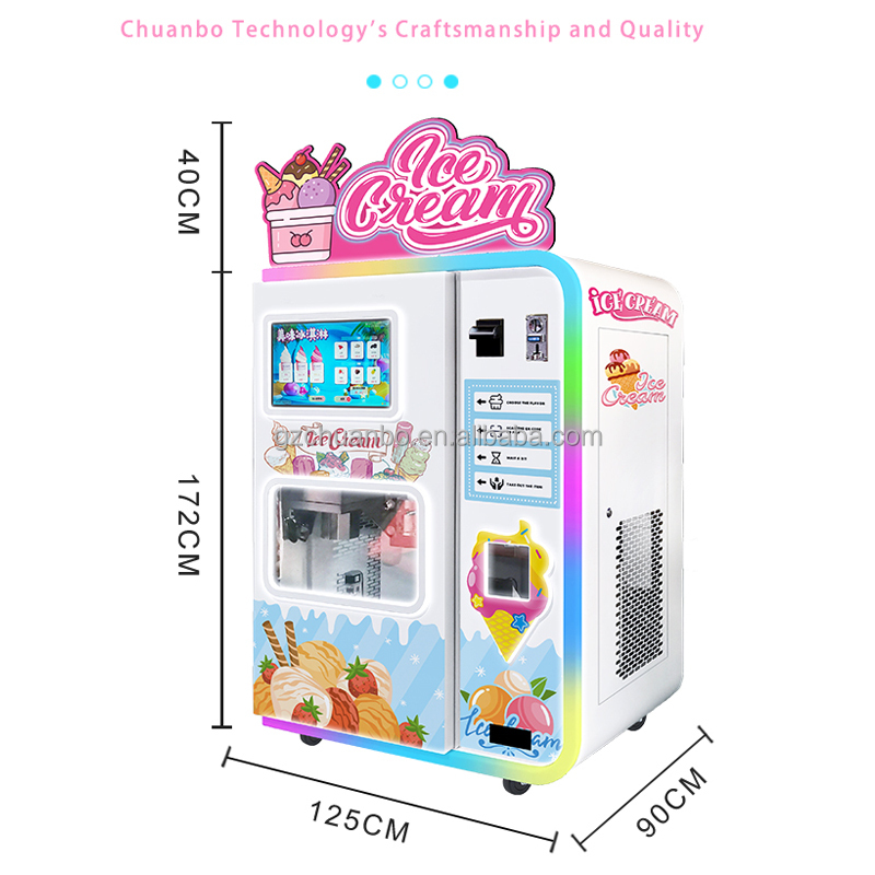 OEM Manufacture 21.5-inch Touchscreen Display  Automatic Soft Double-cylinder Ice Cream Vending Machine Soft Ice Cream Machine