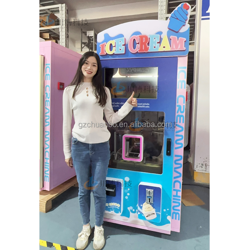 Factory Manufacture OEM Self-service 59 Flavors Soft Serve Fully Automatic Ice Cream Vending Machine SDK Touchscreen Cloud-Based