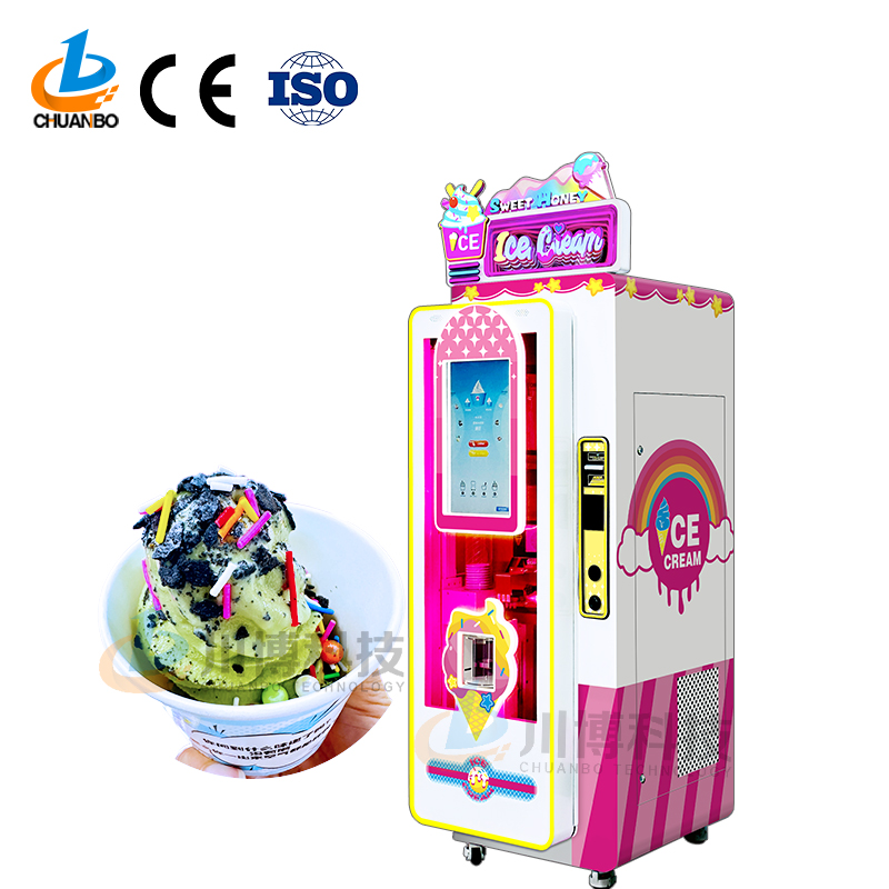 Coin Operated Ice-cream Vending Automatic Self Service Soft Ice Cream Vending Machine 150-200 Capacity 15 Seconds Delivery