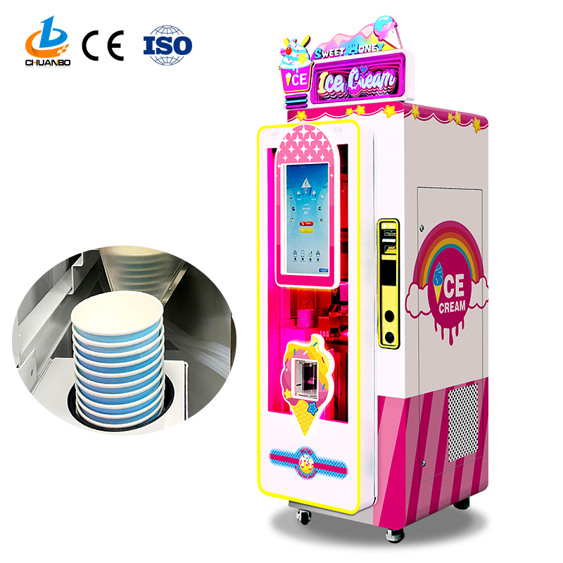 Automatic Soft Serve Ice Cream Vending Machine with 1-10L Capacity 15s Fast Delivery 32-inch Touch Screen