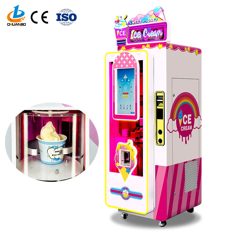 Self-service Fully Automatic Ice Cream Vending Machine 59 Kinds Tastes 15 Seconds Fast Delivery Large Capacity 32-inch Touch
