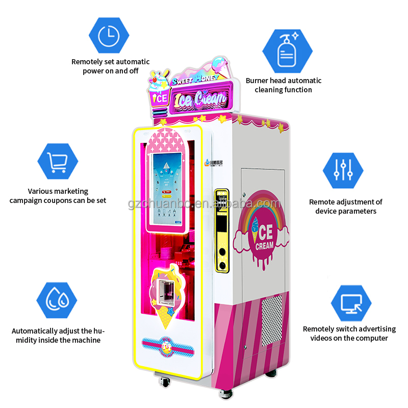 Large Capacity Smart Ice Cream Vending Machine with 59 Flavors 16L Capacity Touchscreen & Remote Monitoring