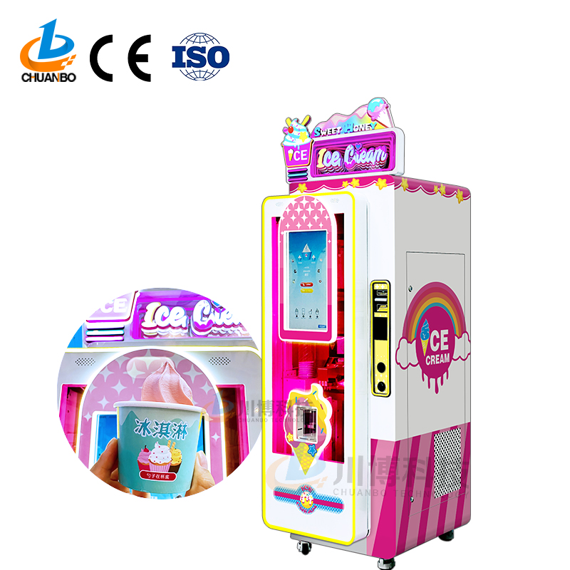 Factory OEM ODM Self-Service 3 Flavors Soft Serve Popular Design Fully Automatic Vending Machine Soft Ice Cream Vnding Machine