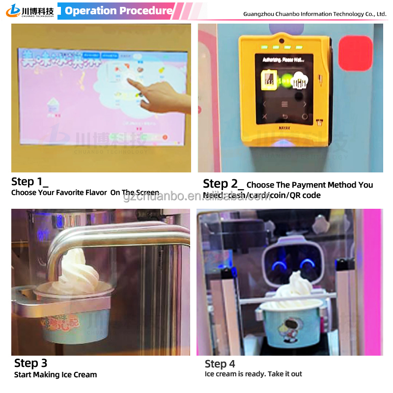 Manufacture Professional Commercial Full Automatic Soft Serve Ice Cream Vending Machine SDK Touchscreen Compressor Cooling 220V