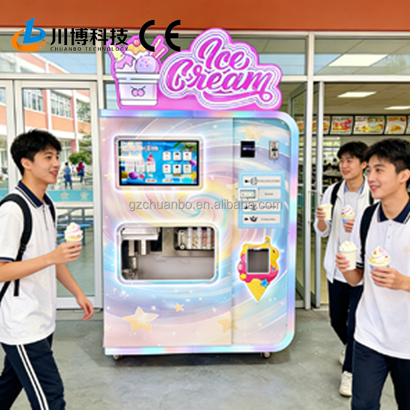 Manufacture OEM ODM NEW Smart Vending System Smart Soft  Robot Automatic Soft Ice Cream Vending Machine for Amusement Park