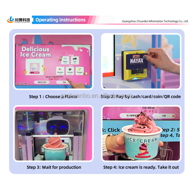 Manufacture OEM ODM Compressor Cooling 22-inch Touchscreen Anti-hand-clamping Design Ice Cream Vending Machine SDK 59 Kinds