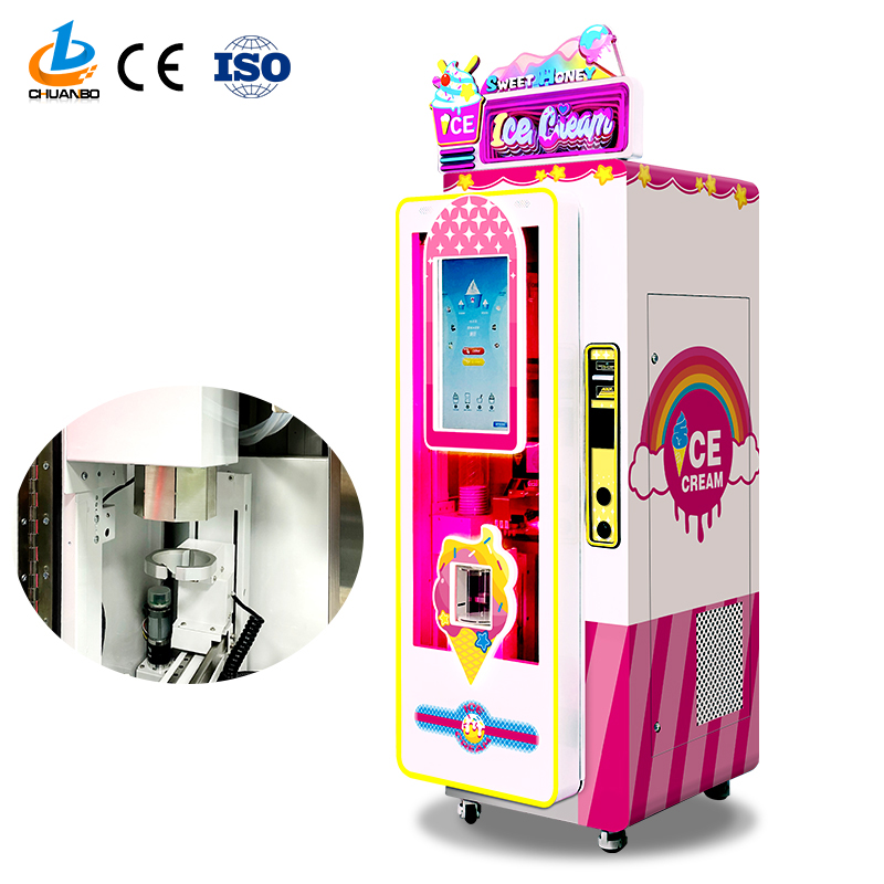 Professional New Style Electric Ice Cream Vending Machine 1 Kind Taste 150-200 Pcs Capacity 15 Seconds Fast 32-inch Touch