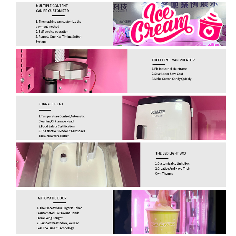 Best Selling Automatic Soft Ice Cream Vending Machine Custom Ice Cream Machine Manufacturing Machinery