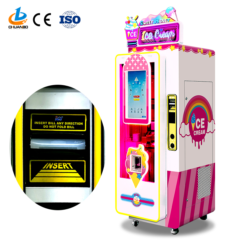 Best Selling Ice Cream Vending Machine Shopping Malls-Self-service 59 Flavors 32-inch Touchscreen SDK Custom Graphics Multiple