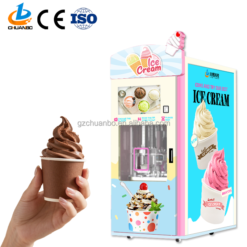 Manufacture OEM ODM Compressor Cooling 22-inch Touchscreen Anti-hand-clamping Design Ice Cream Vending Machine SDK 59 Kinds