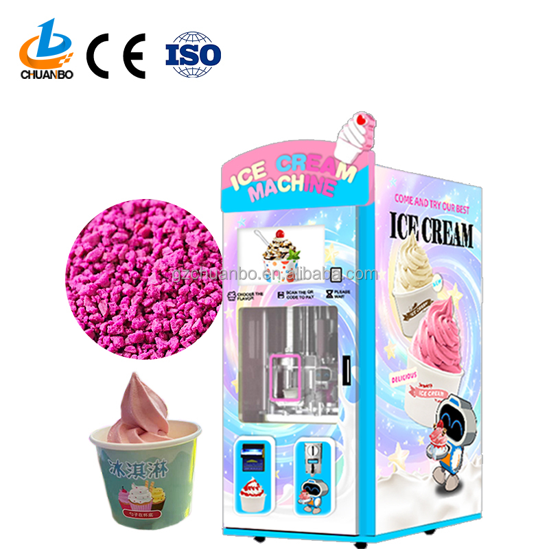 Factory Direct Customized Robot Fully Automatic Vending Machine for Soft Ice Cream with Milk Water Coin/Bill/Credit Card Payment