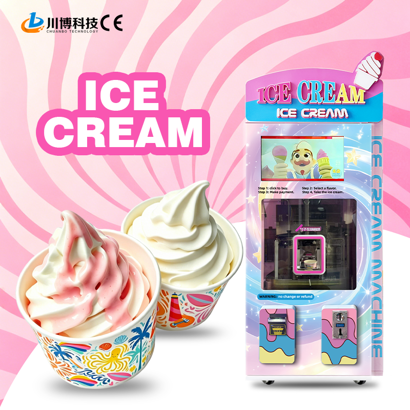 Small Business Commercial Ice Cream Vending Machine SDK Function 22-inch Touchscreen Display 59 Flavors Multiple Payment Options
