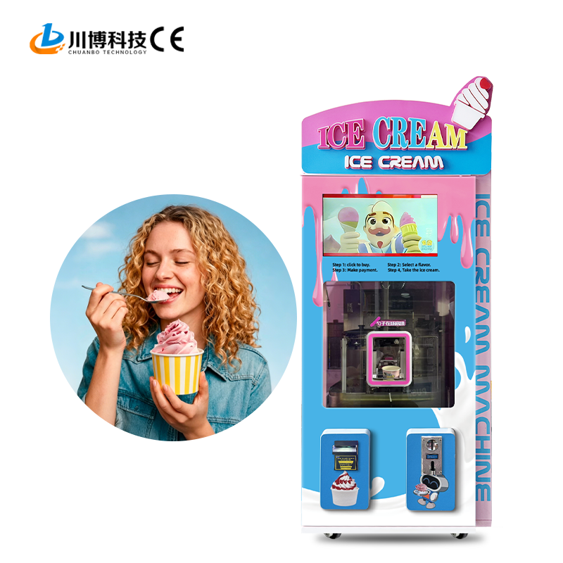 Customize Popular Smart Ice Cream Vending Machine Fully Automatic with Coin Bill Card Payment for Supermarket and Mall Use