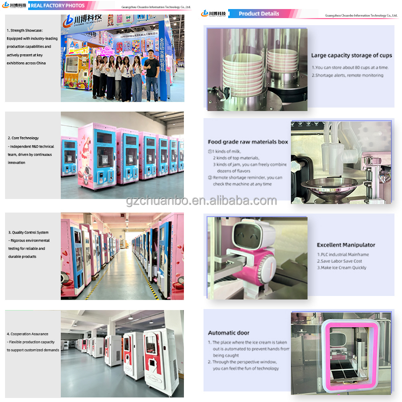 OEM ODM Outdoor Commercial Smart Fully Automatic Milk-Based Soft Ice Cream Vending Machine with Coin/Bill/Credit Card Payment