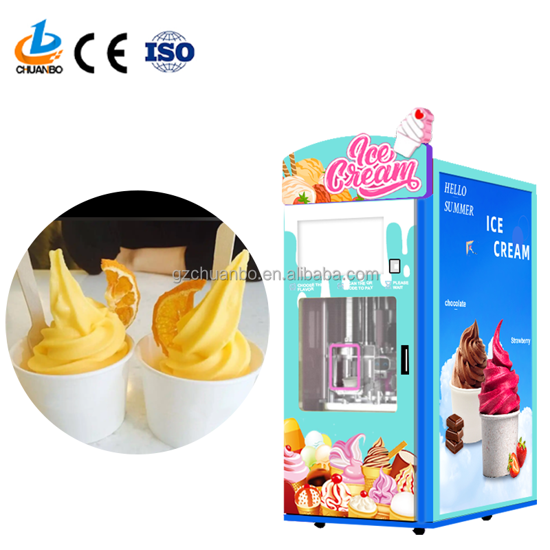 OEM ODM Factory Manufacture Full Automatic Best Selling Self-service Soft Ice Cream Machine Vending Machine Business for Mall