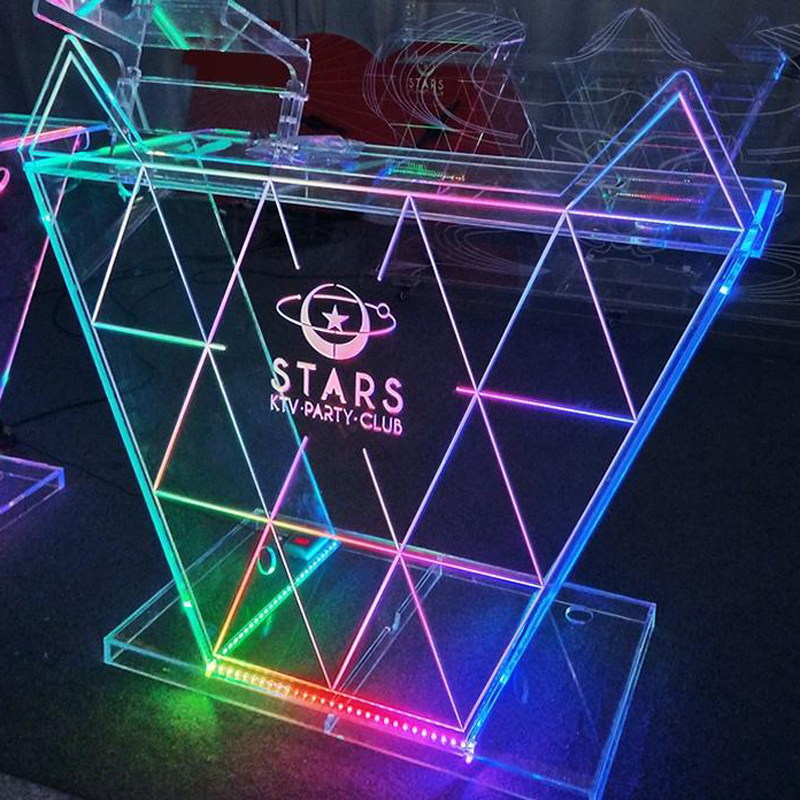 China Led Acrylic Material Table Transparent Good Brightness DJ Desk Manufacturers, Supplier