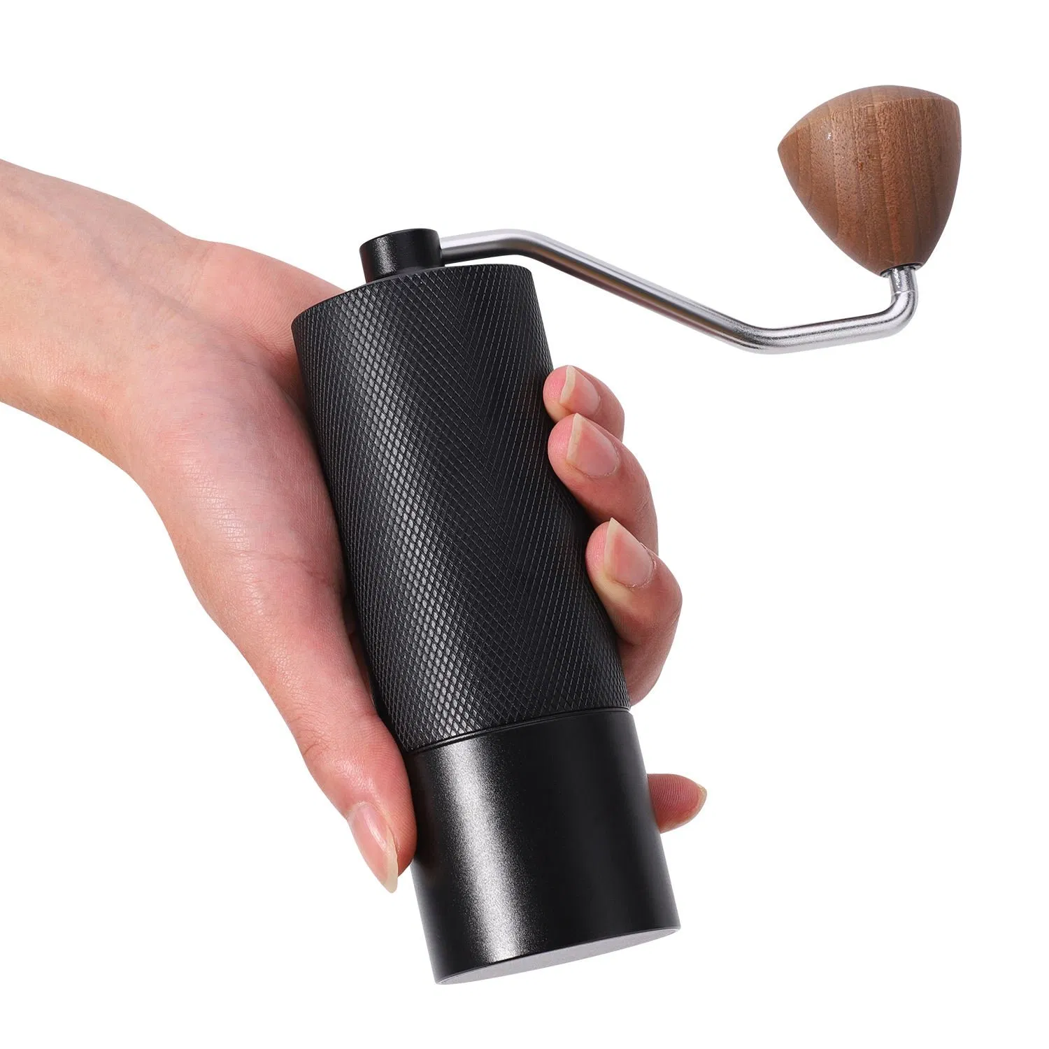 Manual Coffee Grinder Capacity 25g with CNC Stainless Steel Tapered Burr - Internal Adjustable Setting, Double Bearing, Gift