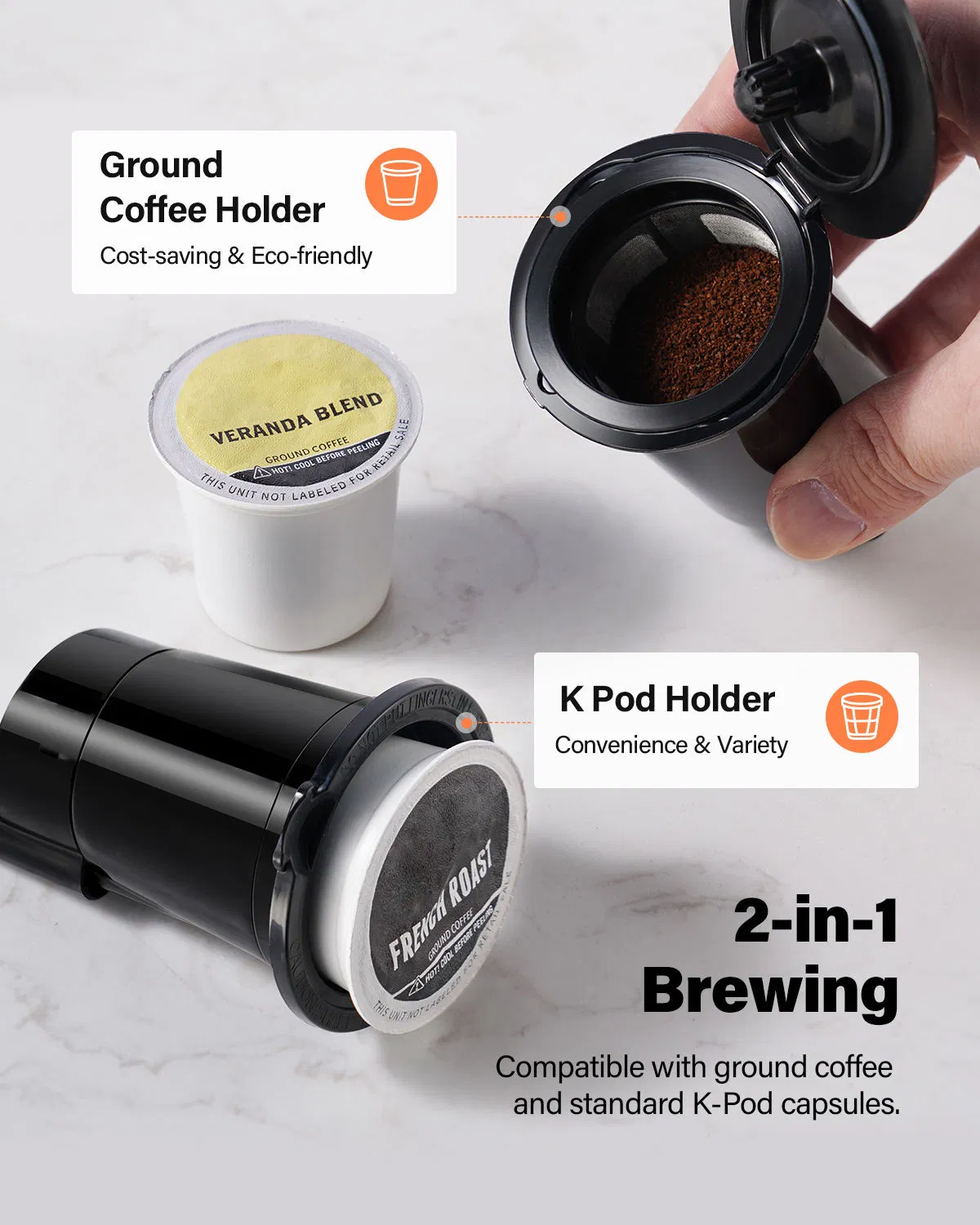 Cold &amp; Hot Brew K-Cup Capsule Coffee Brewer Single Serve Coffee Maker