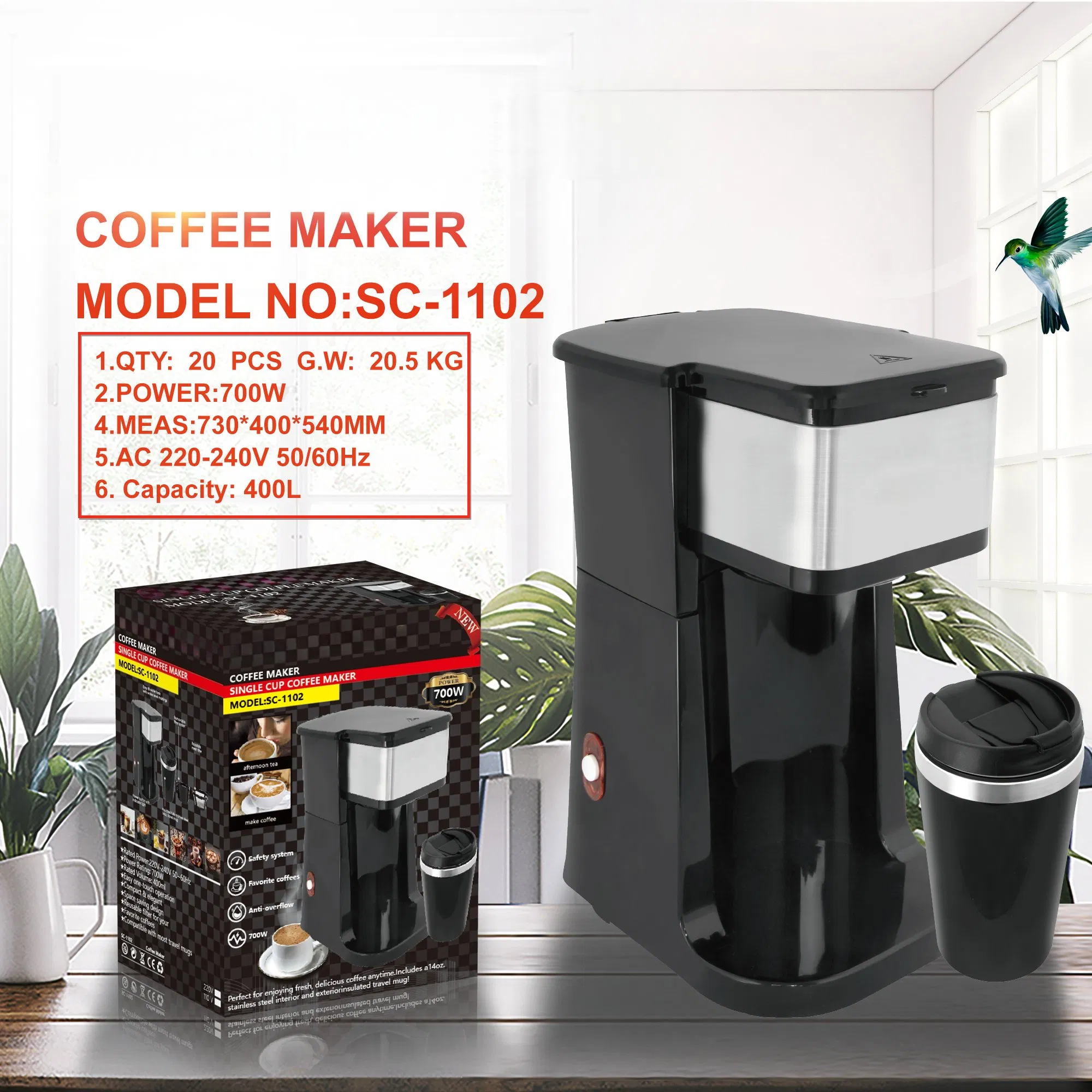 Small Portable Espresso Coffee Machine Semi-Automatic for Household Hotel Use EU Electric Outdoor-Friendly