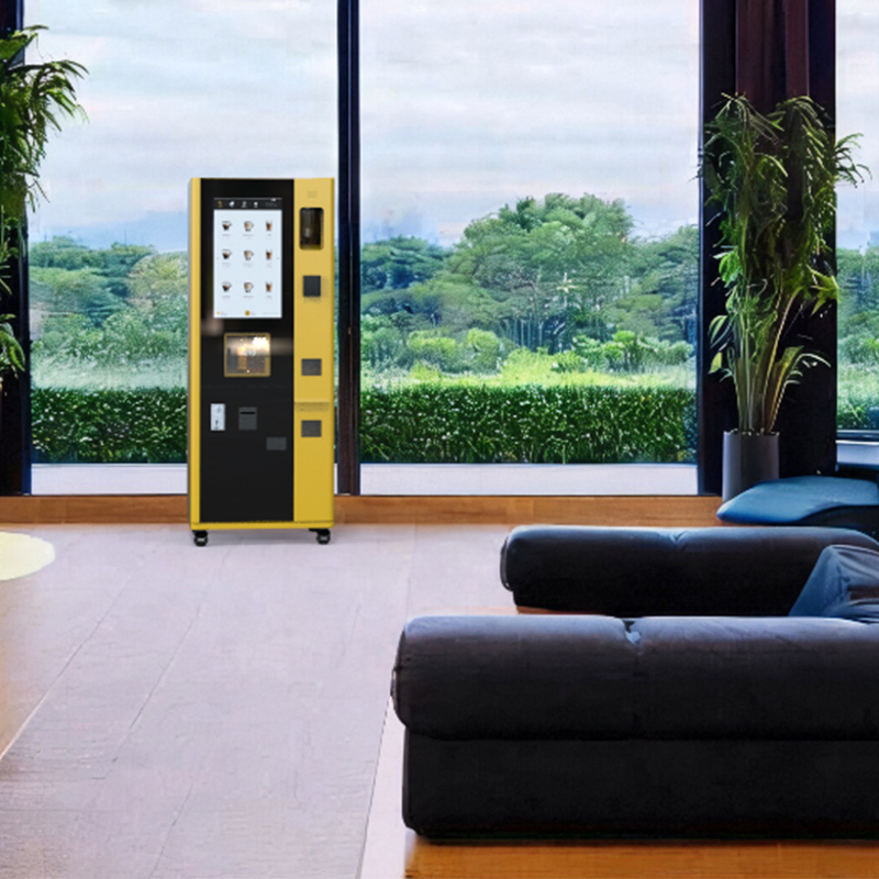 Fully Automatic Self-Service Intelligent Commercial Freshly Ground Coffee Vending Machine with 21.5-Inch Touch Screen and Multi-Pament and Cleaning Function