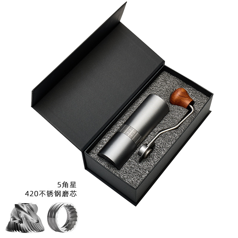 Manual Coffee Grinder Al-Alloy Body 420 Stainless Steel Burr Portable