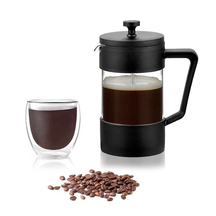 Glass Plastic French Coffee Press Maker 350ml Portable French Coffee Press Coffee Maker with Plunger
