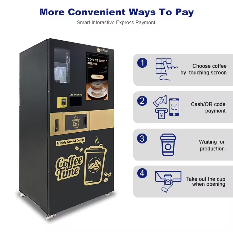 Office Business Card Reader Vending Machine Coin Operated Coffee Vending Machine on Sale
