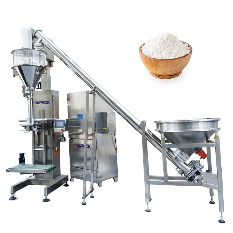 Semi-Automatic Auger Filling Packing Packaging Machine in Chemical Industry for 25-50kg Milk Powder/Wheat Flour/Coffee Powder/Carbon Powder
