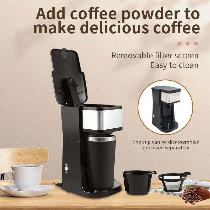 American Drip Coffee Machine 110V Milk Tea Maker Automatic Coffee Maker with Cup