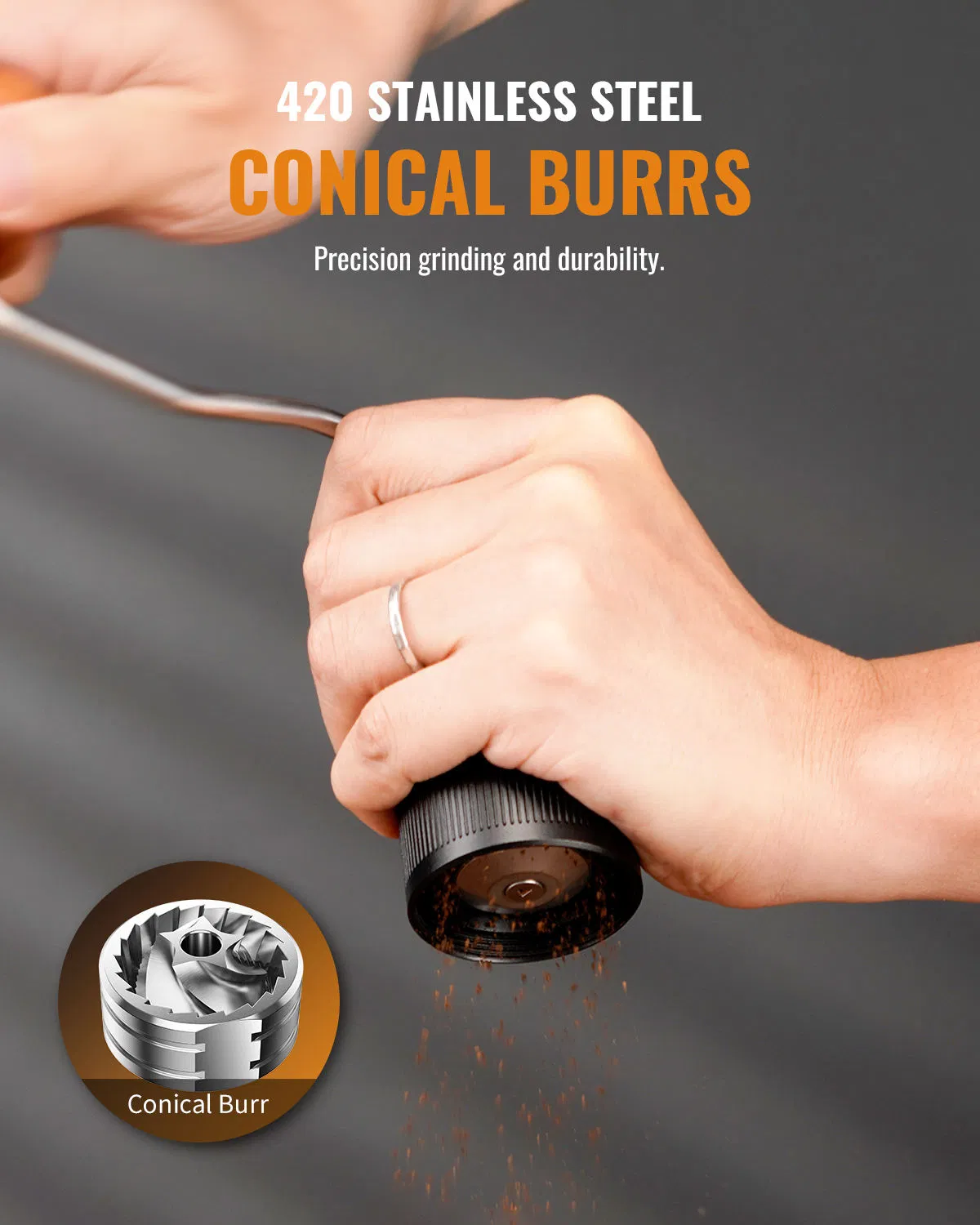 Compact Coffee Grinder Manual with Adjustable Settings for Espresso Drip Coffee Grinder