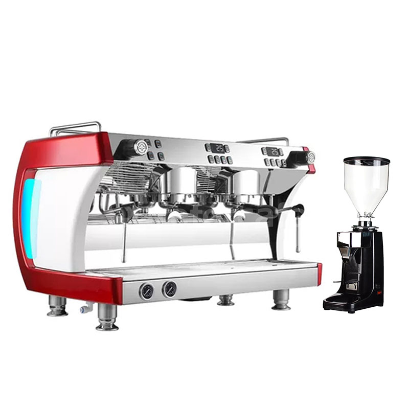 Italian Classic 2 Groups 9bar Rotary Pump Commercial Semi-Automatic Espresso Coffee Machine with LED Light