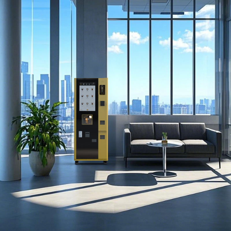 Fully Automatic Self-Service Intelligent Commercial Freshly Ground Coffee Vending Machine with 21.5-Inch Touch Screen and Multi-Pament and Cleaning Function