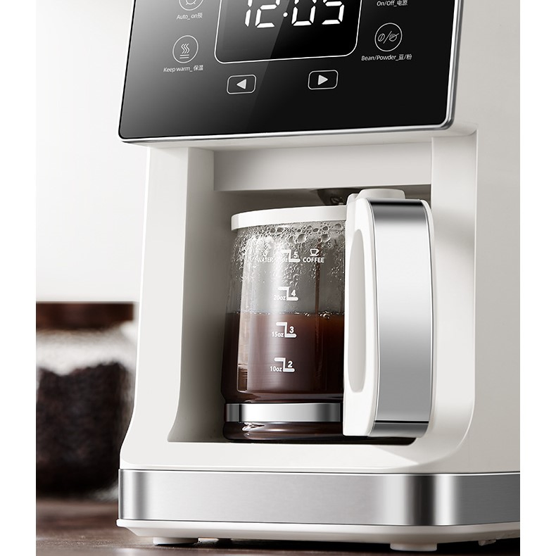 Coffee Machine Fully Automatic Freshly Ground Household American Drip Grinding Integrated Bean Powder Dual-Purpose Coffee Pot