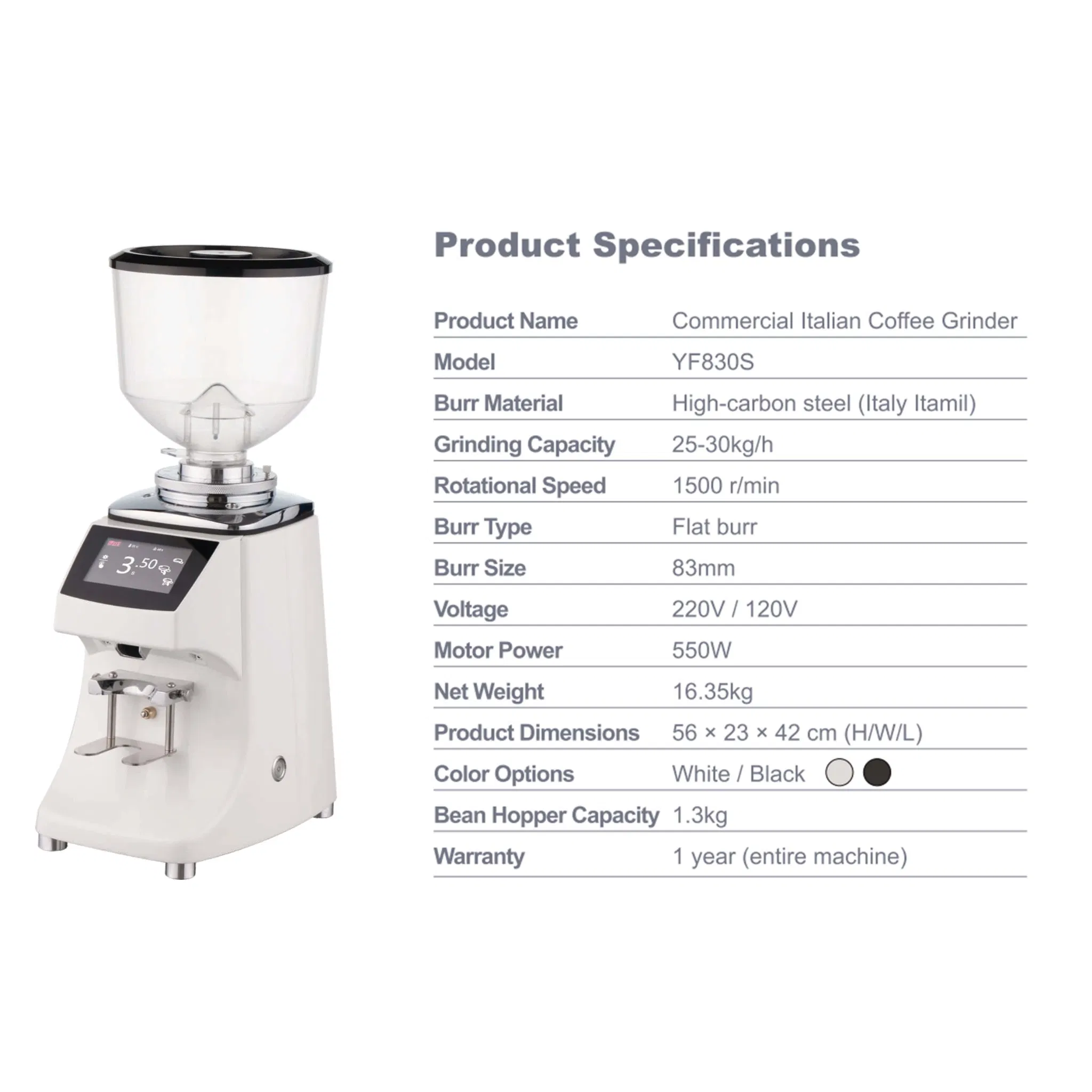 Multi Function 550W Electric Touch Screen Home Appliance Grinder Coffee Grinder